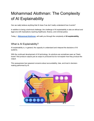 Mohammad Alothman The Complexity of AI Explainability