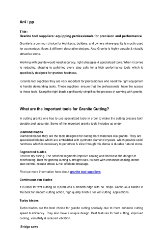 granite tool suppliers