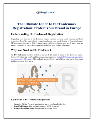 The Ultimate Guide to EU Trademark Registration Protect Your Brand in Europe