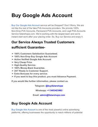Buy Google Ads Account