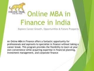 Unlock Career Growth with a Top Online MBA in Finance