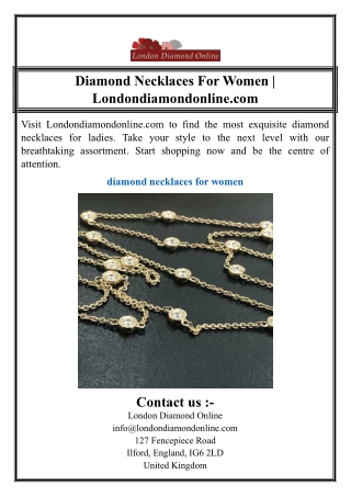 Diamond Necklaces For Women | Londondiamondonline.com
