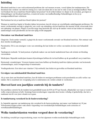 Wat betekent het als je tandvlees bloedt tijdens het poetsen?
