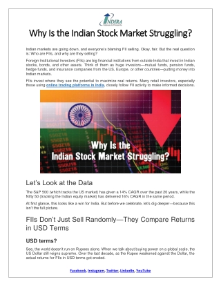 Why Is the Indian Stock Market Struggling