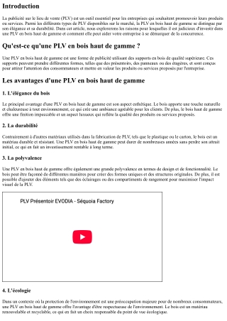 Les raisons d'investir dans une PLV en bois haut de gamme