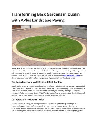 Stunning Back Gardens in Dublin | Aplus Landscape Paving