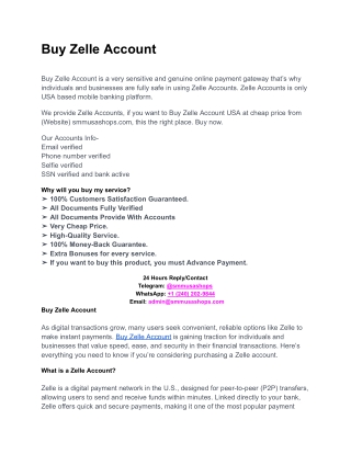 Buy Zelle Account