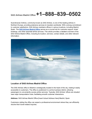 SAS Airlines Madrid Office