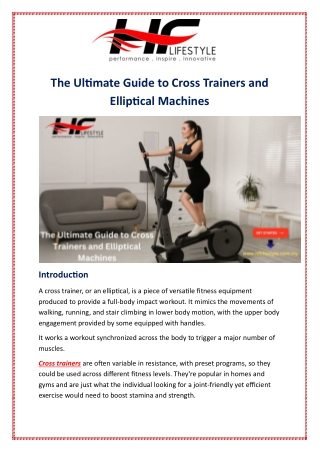 The Ultimate Guide to Cross Trainers and Elliptical Machines