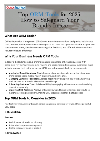Top ORM Tools for Effective Brand Reputation Management
