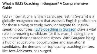 What is IELTS Coaching in Gurgaon