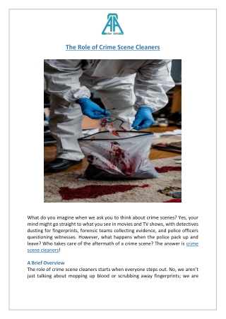 Crime Scene Cleanup | Restoring Safety & Peace of Mind | Amber Adams