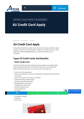How to Easily Apply for an AU Credit Card: A Step-by-Step Guide