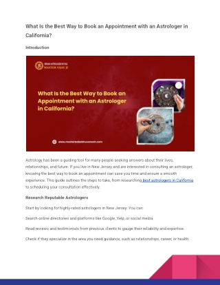 What Is the Best Way to Book an Appointment with an Astrologer in California_