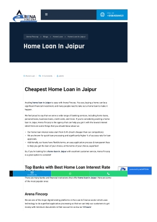 How to Get the Best Home Loan in Jaipur: A Complete Guide for Homebuyers
