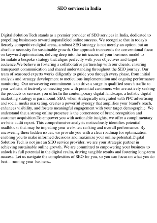 SEO services in india