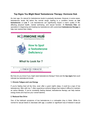 Top Signs You Might Need Testosterone Therapy_ Hormone Hub