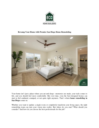 Revamp Your Home with Premier San Diego Home Remodeling