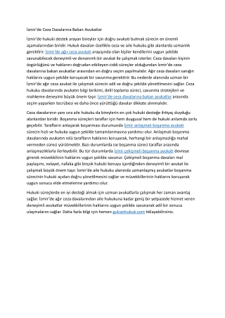 Izmirde Ceza Davalarina Bakan Avukatlar