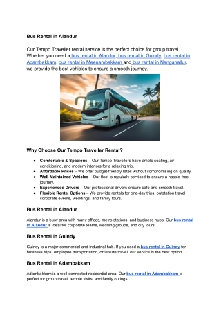 Bus Rental in Alandur