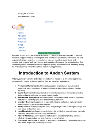 ANDON System for Manufacturing