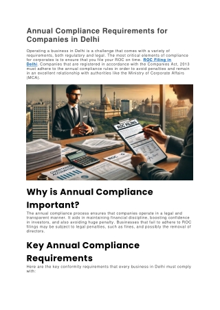 Annual Compliance Requirements for Companies in Delhi