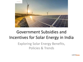 Government Subsidies and Incentives for Solar Energy in India
