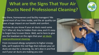 What are the Signs That Your Air Ducts Need Professional Cleaning