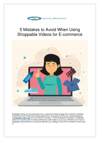 5 Mistakes to Avoid When Using Shoppable Videos for E