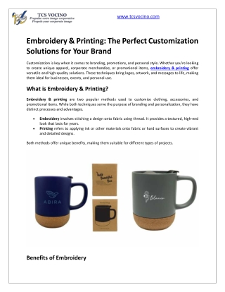 Embroidery & Printing