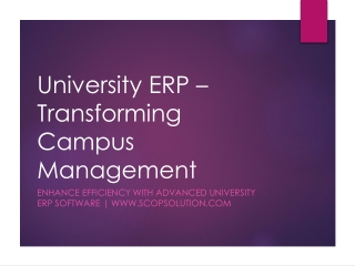 Enhance Campus Management with University ERP