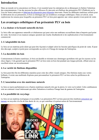 Les avantages esthétiques d'un présentoir PLV en bois dans un point de vente