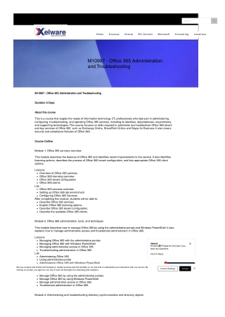 Office 365 Administration and Troubleshooting Course in Australia