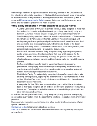 Cherish Every Moment with a Beautiful Baby Reception Photoshoot