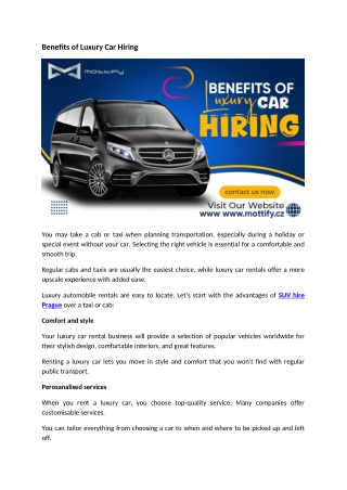 Benefits of Luxury Car Hiring