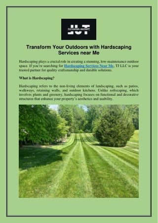 Transform Your Outdoors with Hardscaping Services near Me