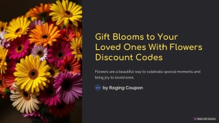 Gift Blooms to Your Loved Ones With Flowers Discount Codes