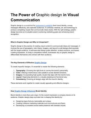 article The Power of Graphic Design in Visual Communication