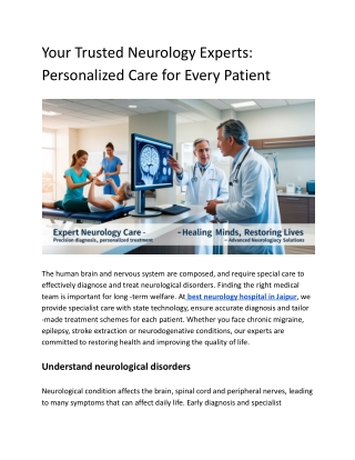 Your Trusted Neurology Experts Personalized Care for Every Patient