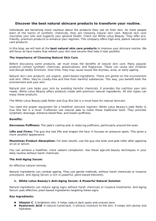 Discover the best natural skincare products to transform your routine