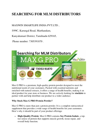 SEARCHING FOR MLM DISTRIBUTORS