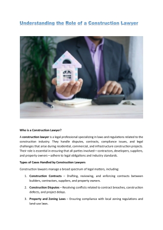 Understanding the Role of a Construction Lawyer