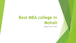 Best MBA college in Mohali