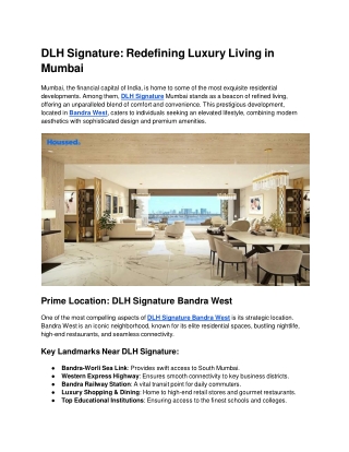 DLH Signature: Prestige & Luxury Redefined