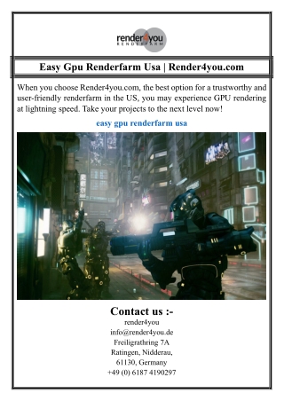 Easy Gpu Renderfarm Usa | Render4you.com