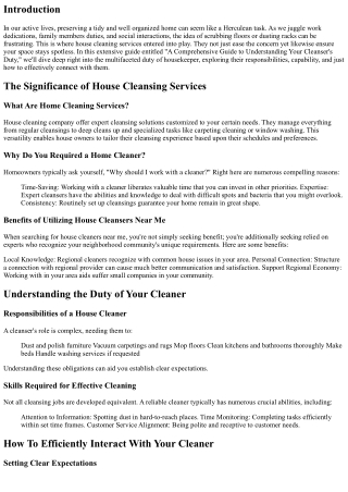 A Comprehensive Overview to Understanding Your Cleanser's Function