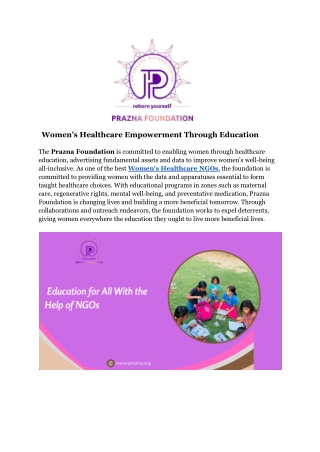 Women’s Healthcare Empowerment Through Education