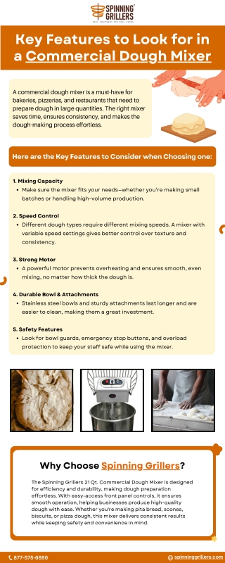 Key Features to Look for in a Commercial Dough Mixer | Spinning Grillers