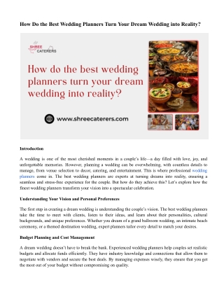 How Do the Best Wedding Planners Turn Your Dream Wedding into Reality