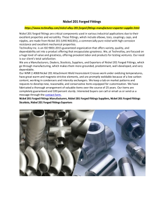 Nickel 201 Forged Fittings